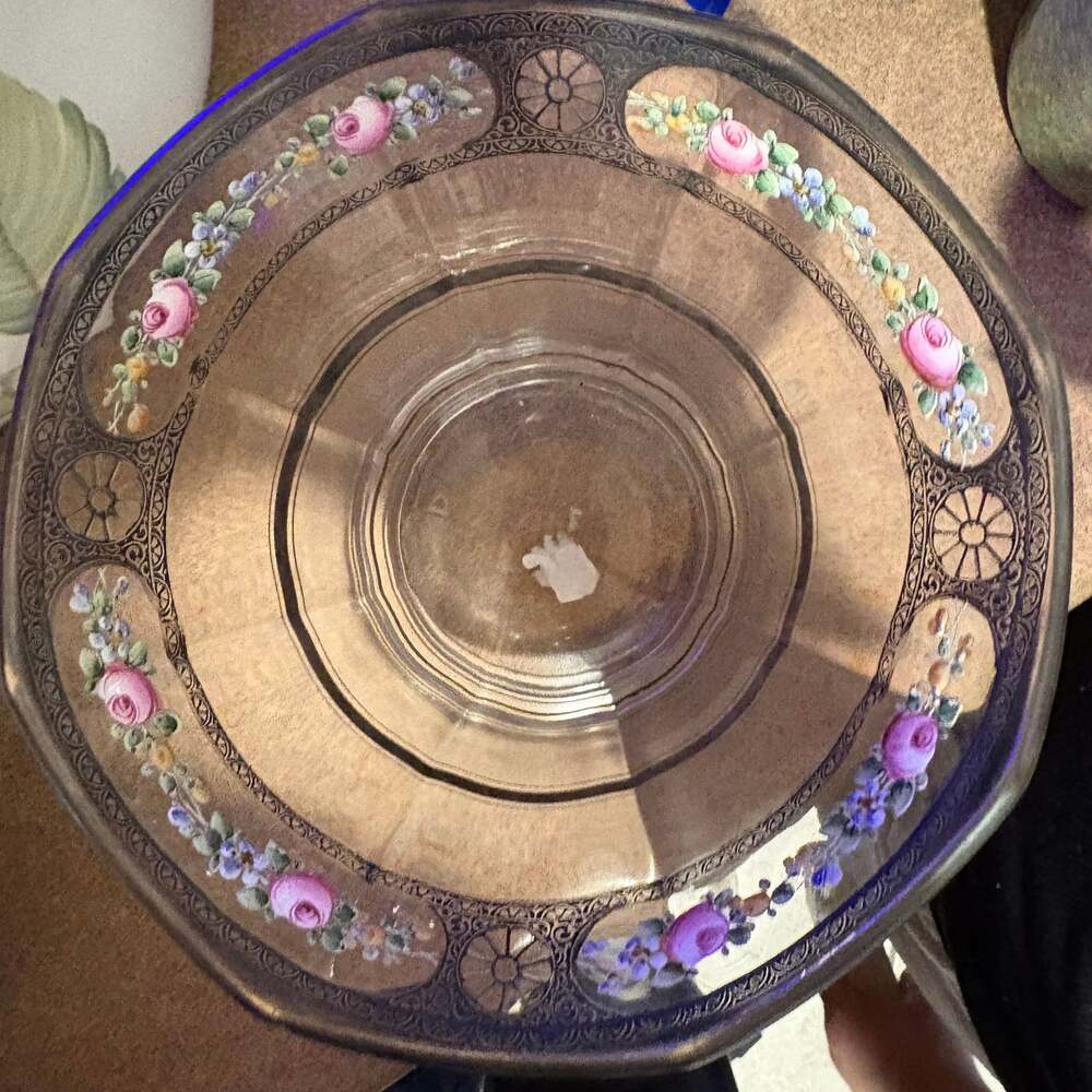 Vintage Glass Embossed Vase